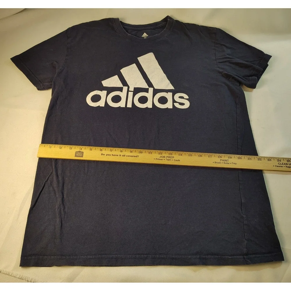 Adidas Golf Mens XL Navy Blue Graphic T-Shirt Cotton Big Logo Short Sleeve Tee